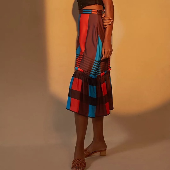 Anthropologie Eva Franco Flounced Midi Skirt - Picture 7 of 15